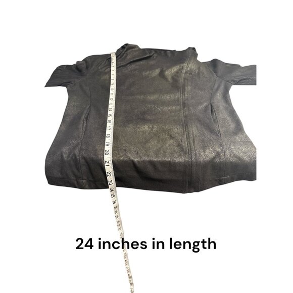 C. Luce Womens Asymmetrical Zip Long Sleeve Jacket Medium Black - Picture 10 of 10